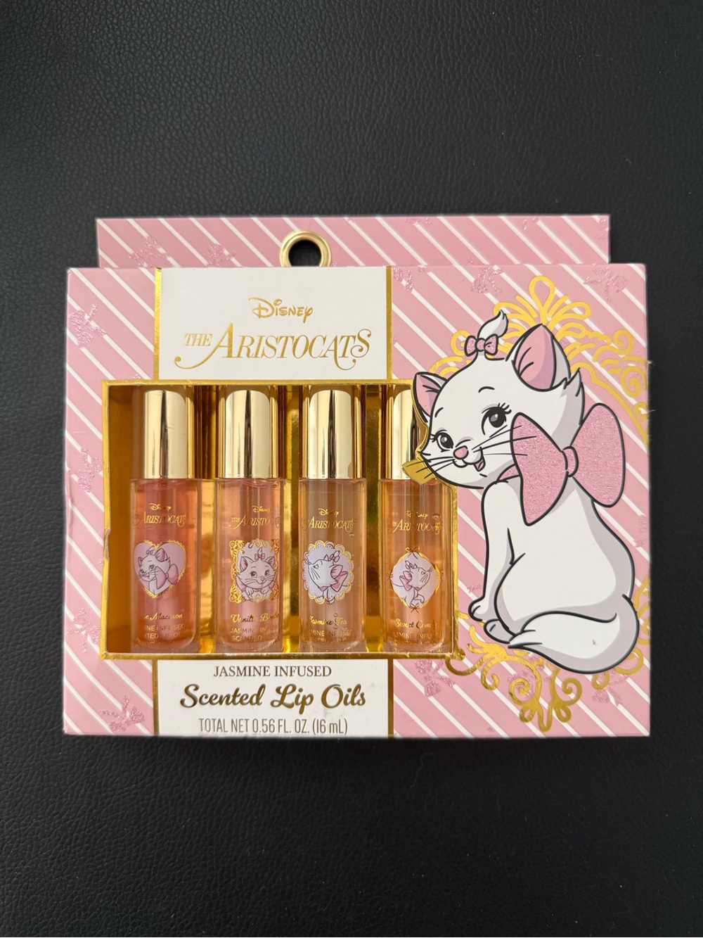 Disney Aristocats Pink & Gold Jasmine Scented Lip Oil Gift Set